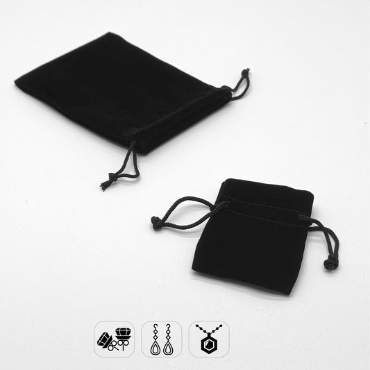 Black Velveteen Square Pouches | Durable and Elegant (Pack of 10)
