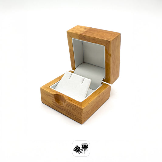 Windsor | Luxury Gloss Hardwood Stud Earring Case, Natural (Pack of 1)