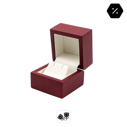 Rosewood | Luxury Veneered Wood Stud Earring Case | Matt Burgundy (Pack of 12)