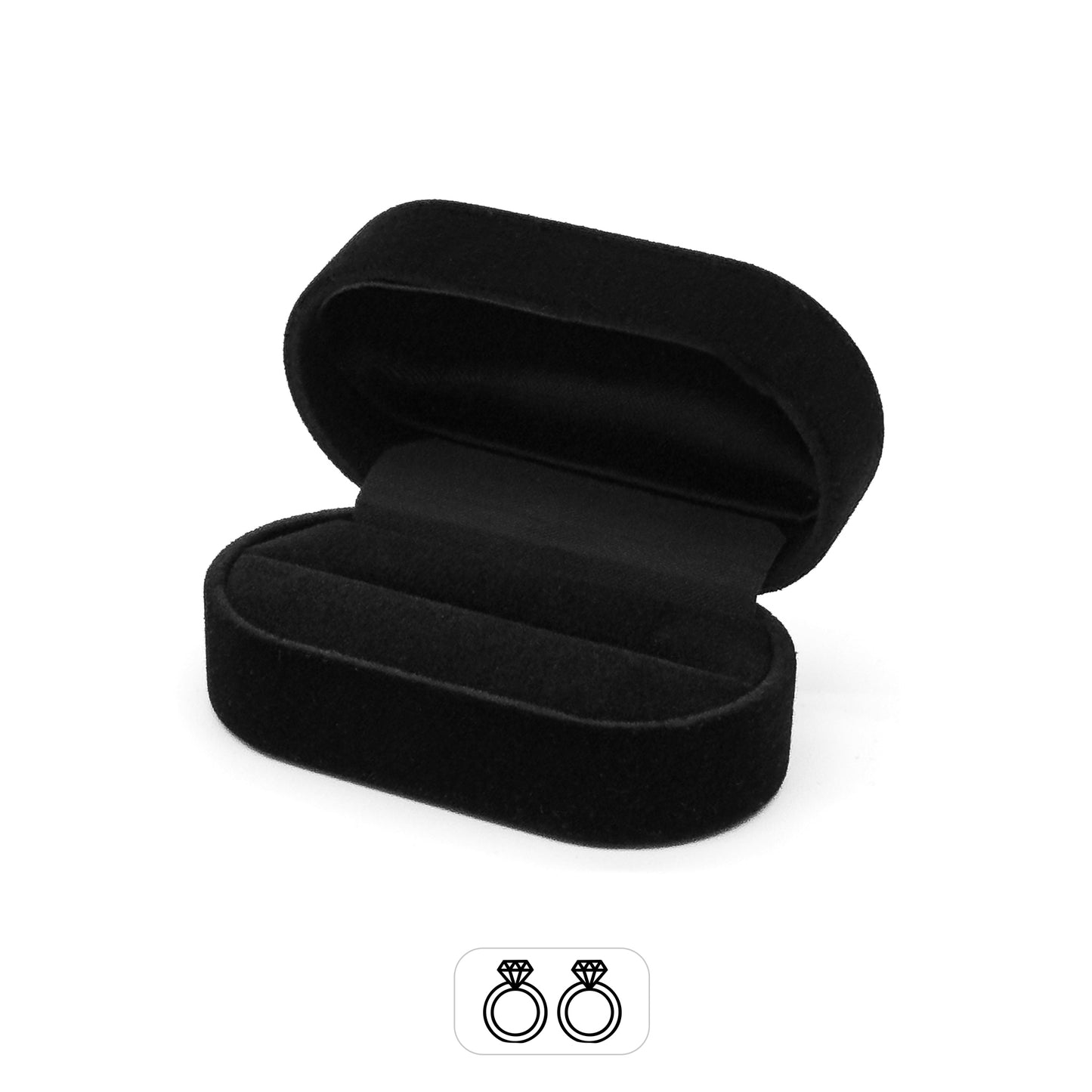 Taboo | Black Retro Velour Double Ring Case (Pack of 12)