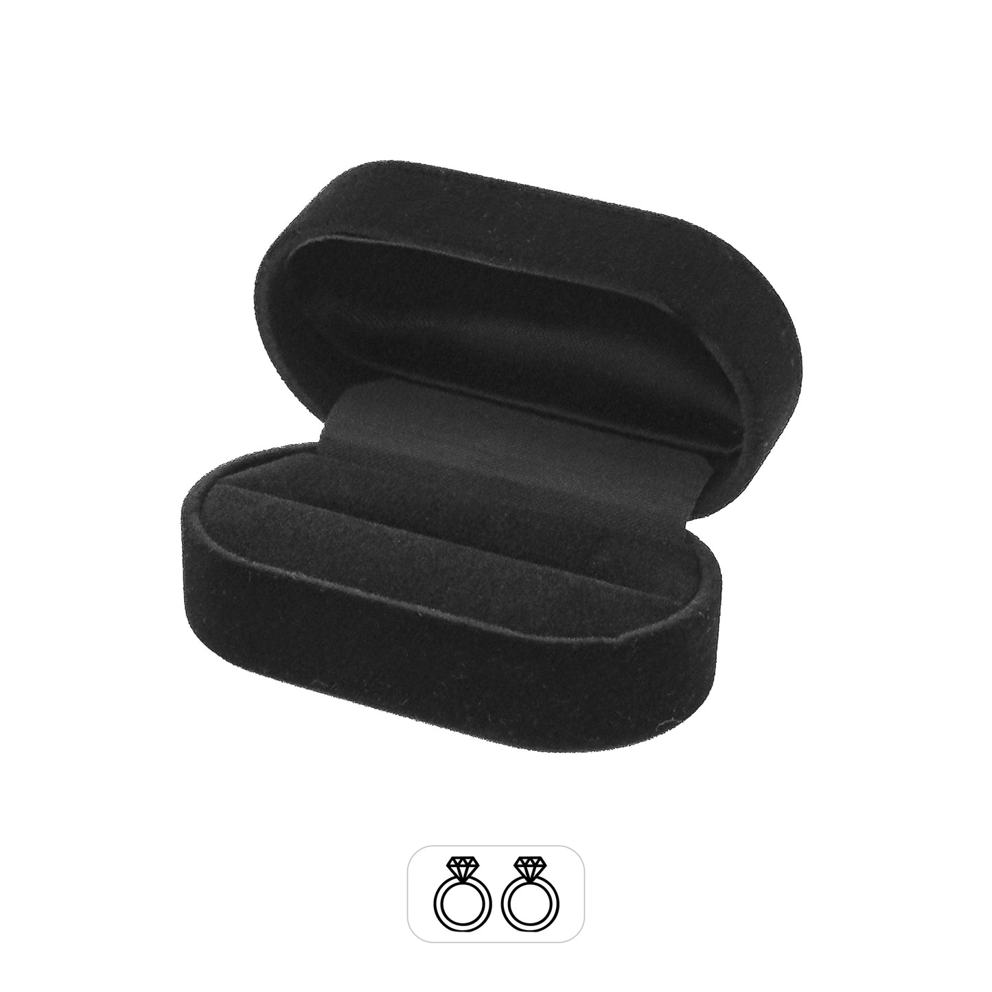 Taboo | Black Retro Velour Cases for Cufflinks & Double Rings (Pack of 12)