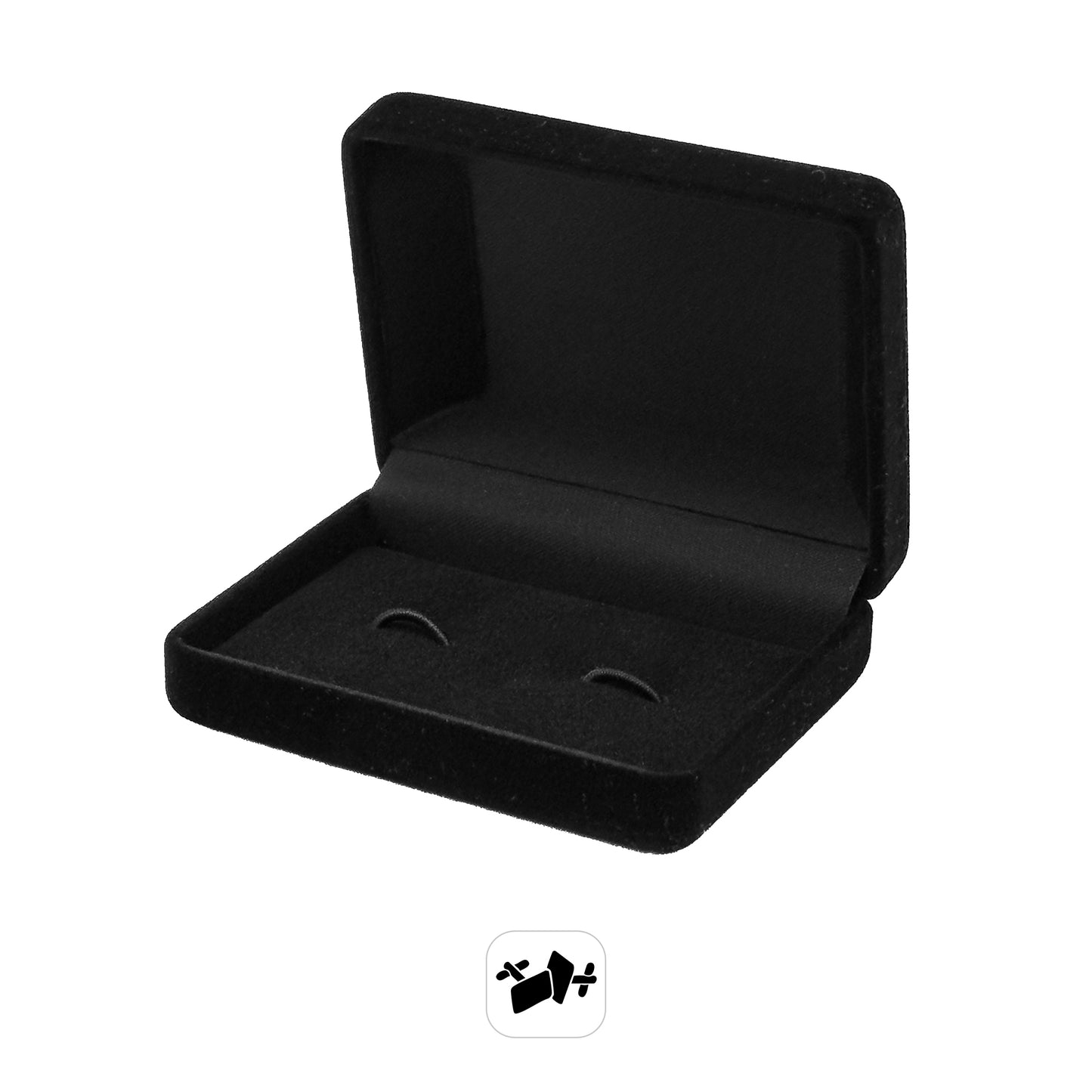 Taboo | Black Retro Velour Cases for Cufflinks & Double Rings (Pack of 12)