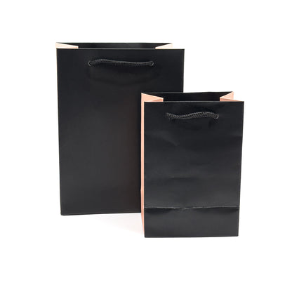 Chic Matt Black / Peach Pink Tote Bags (Pack of 10)