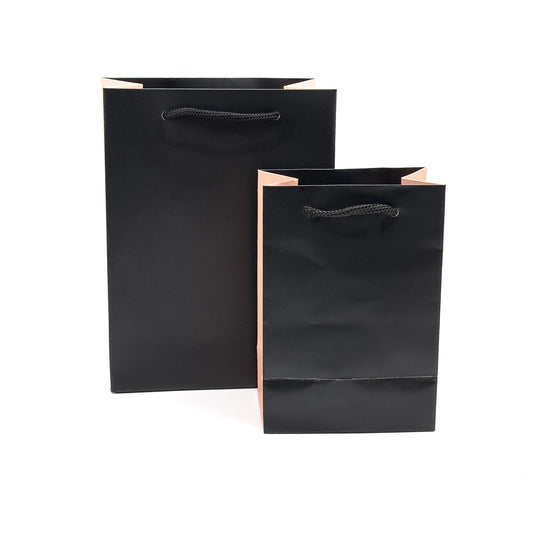 Chic Matt Black / Peach Pink Tote Bags (Pack of 10)