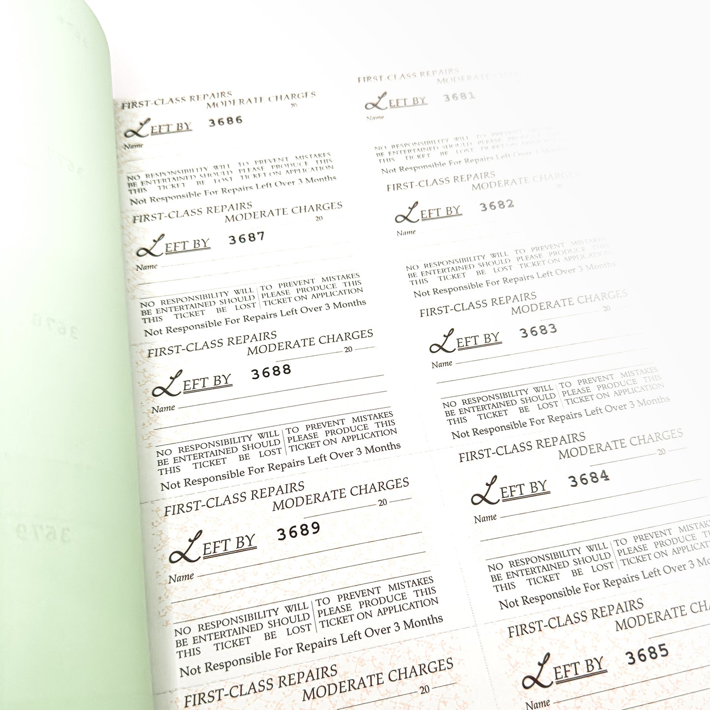 Triplicate Repair Book | 500 Self-Triplicating Tickets | Jewellers' Essentials