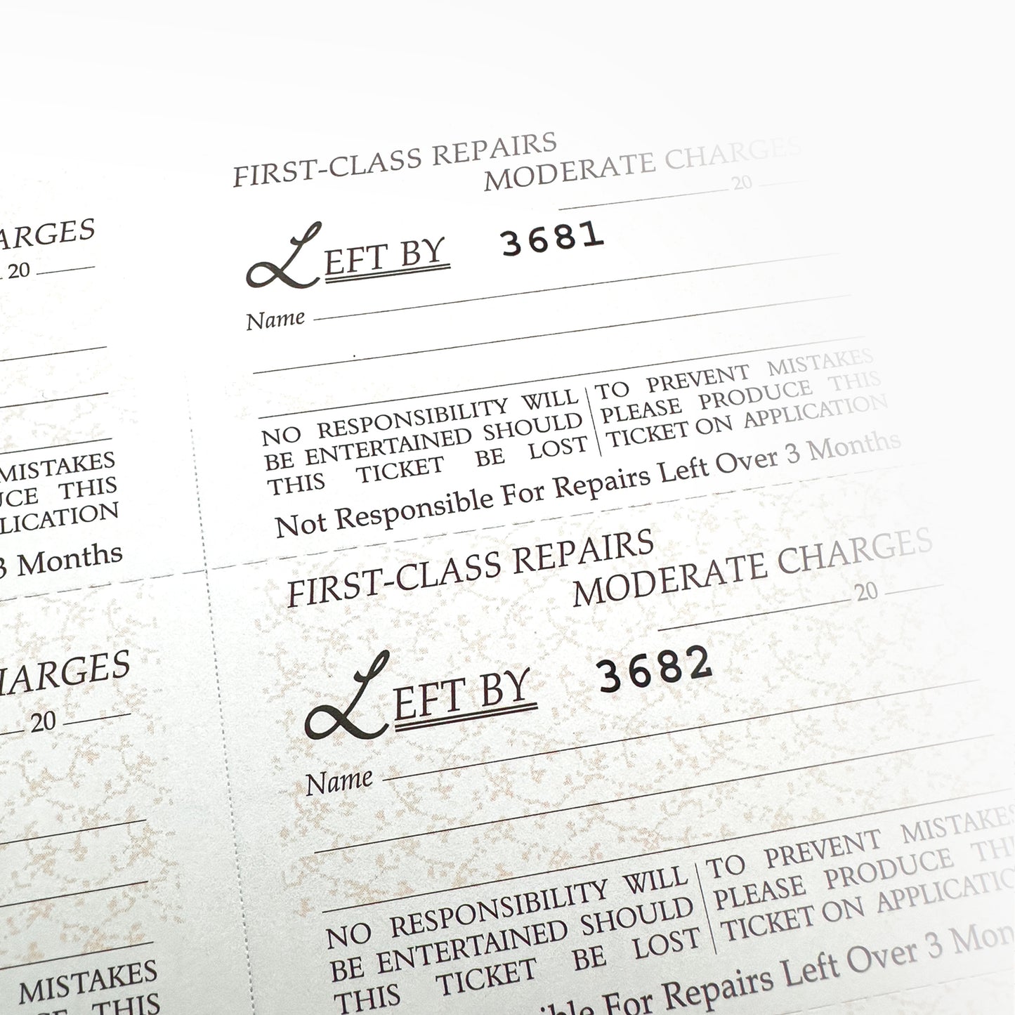 Triplicate Repair Book | 500 Self-Triplicating Tickets | Jewellers' Essentials