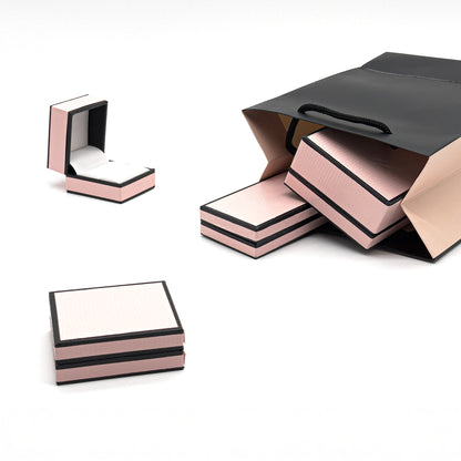 Chic Matt Black / Peach Pink Tote Bags (Pack of 10)