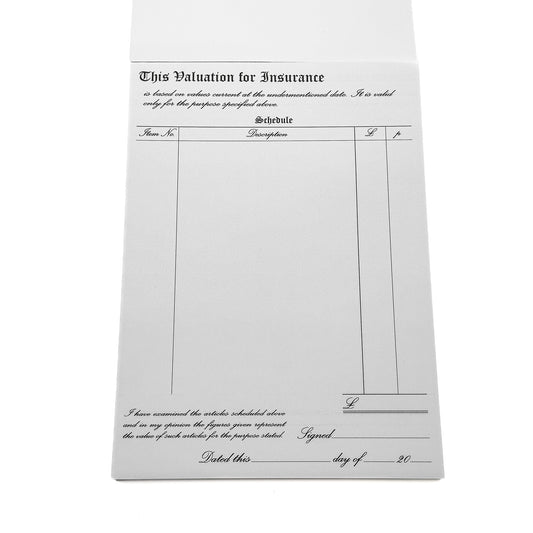 Budget Valuation for Insurance Forms | 100 x A4 Forms | Jewellers' Essentials