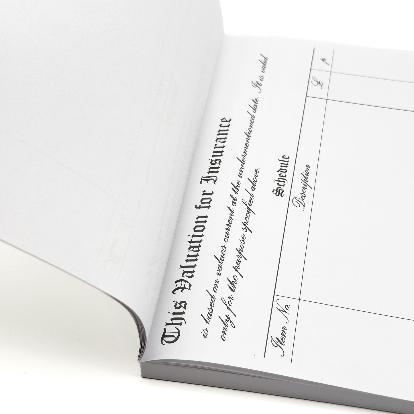 Budget Valuation for Insurance Forms | 100 x A4 Forms | Jewellers' Essentials