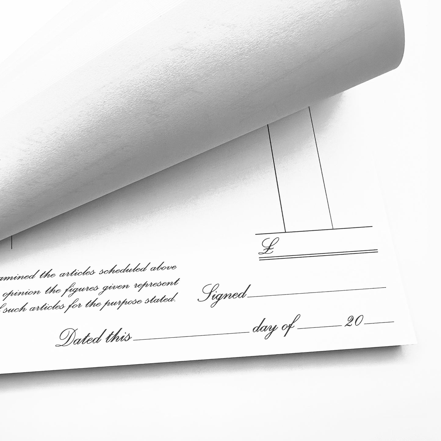 Budget Valuation for Insurance Forms | 100 x A4 Forms | Jewellers' Essentials