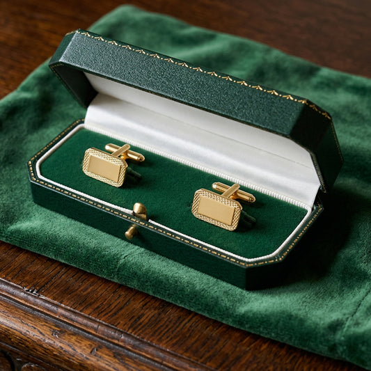 Venice Classic | Cufflink Case with Cut-Off Corners & Gold Push-Button Closure - Edwardian Style (Pack of 6)
