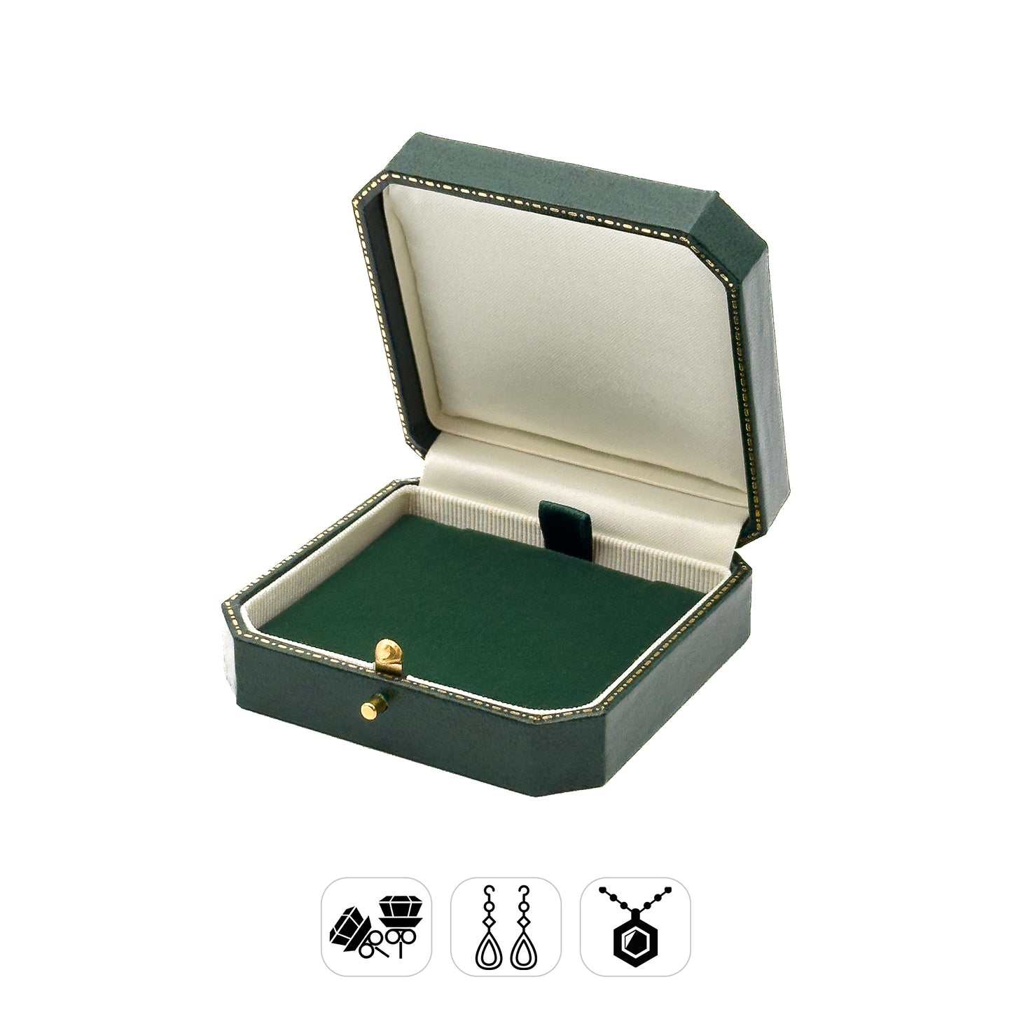 Venice Classic | Pendant Case with Cut-Off Corners & Gold Push-Button Closure - Edwardian Style (Pack of 6)