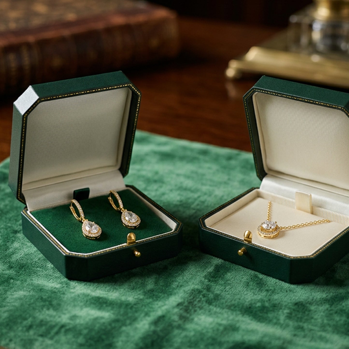 Venice Classic | Pendant Case with Cut-Off Corners & Gold Push-Button Closure - Edwardian Style (Pack of 6)