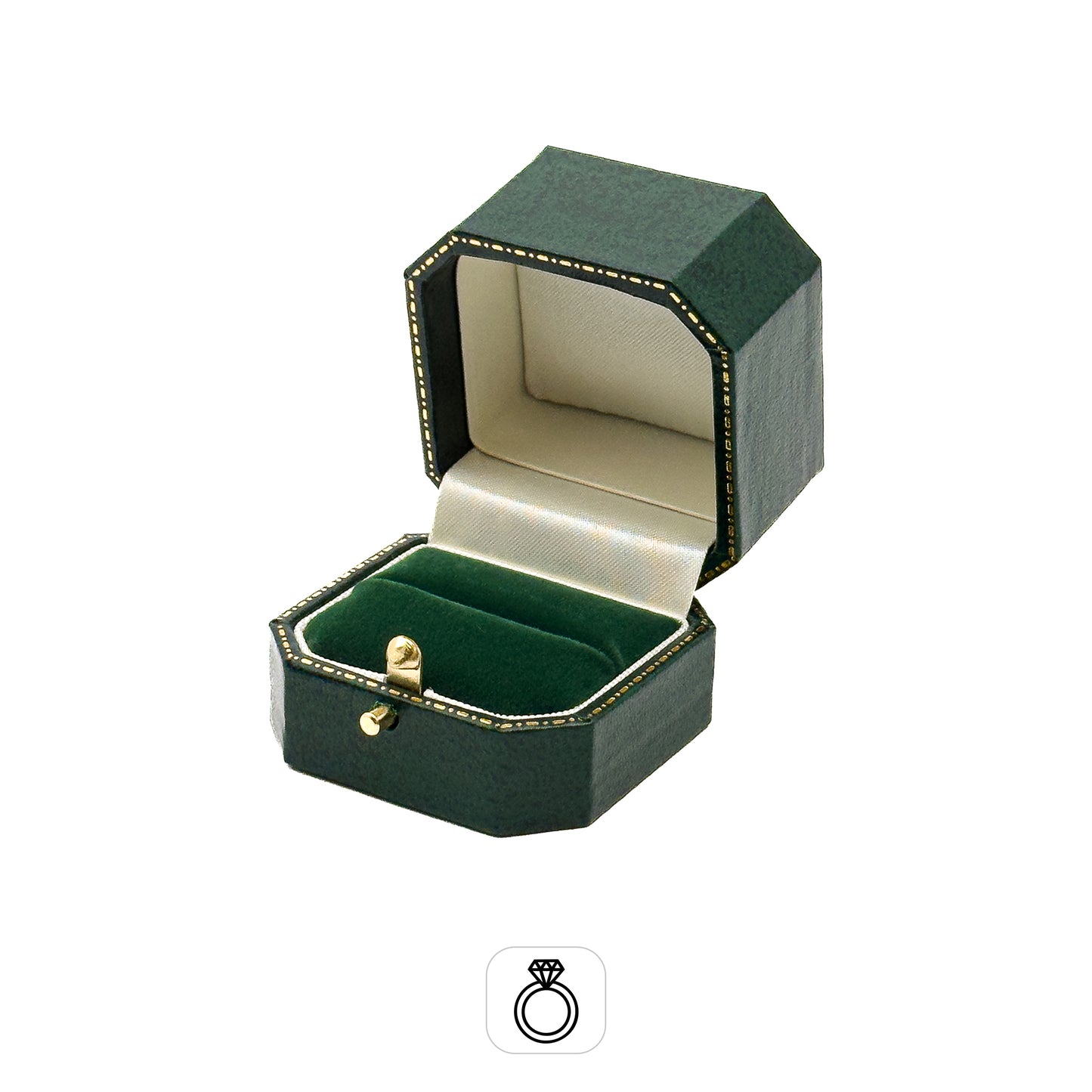 Venice Classic | Ring Case with Cut-Off Corners & Gold Push-Button Closure - Edwardian Style (Pack of 6)