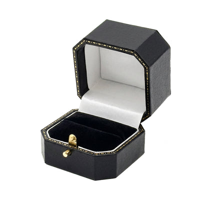 Venice Classic Ring | Vintage Style Box with Cut-Off Corners, Gold Tooling & Button Closure (Pack of 12)