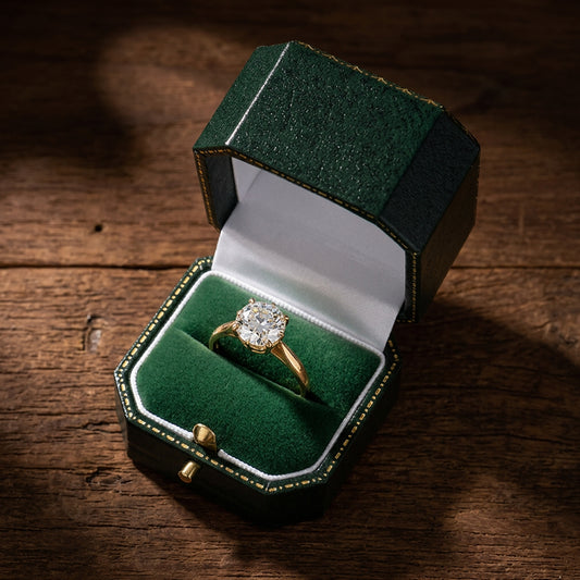 Venice Classic Ring | Vintage Style Box with Cut-Off Corners, Gold Tooling & Button Closure (Pack of 12)