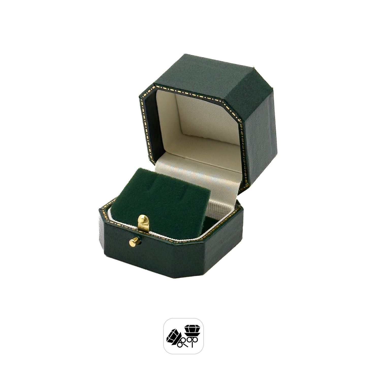 Venice Classic | Stud Earring Case with Cut-Off Corners & Gold Push-Button Closure - Edwardian Style (Pack of 6)