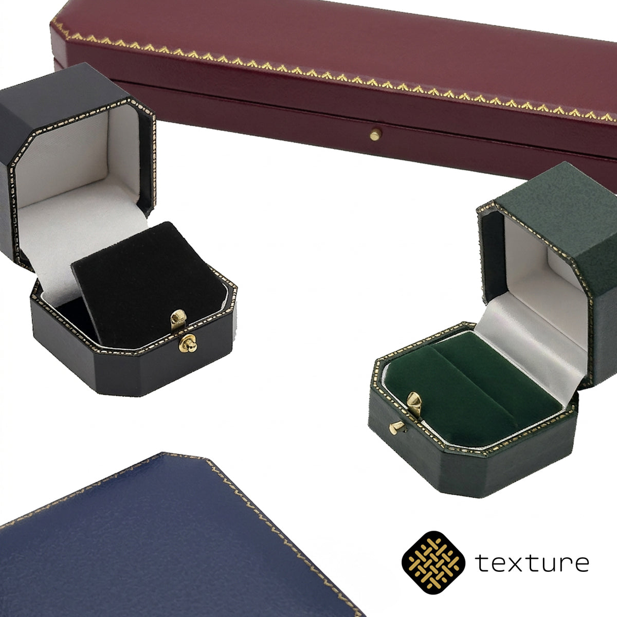 Venice Classic Earring / Pendant | Vintage Style Box with Cut-Off Corners, Gold Tooling & Button Closure (Pack of 12)