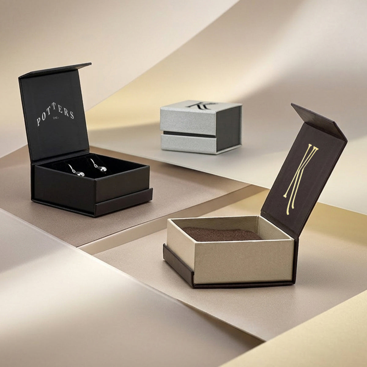 Versailles 60x60mm Universal | Timeless Eco Magnetic Hinged Earring / Pendant Box (Pack of 30)