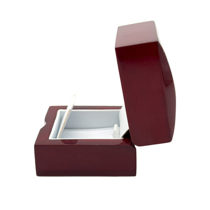 Windsor Hardwood | Luxury Gloss Wooden Stud Earring Case with PU Leather Interior