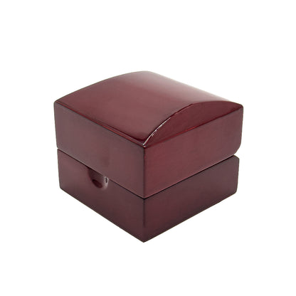 Windsor Hardwood | Luxury Gloss Wooden Stud Earring Case with PU Leather Interior