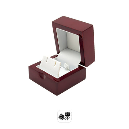 Windsor Hardwood | Luxury Gloss Wooden Stud Earring Case with PU Leather Interior