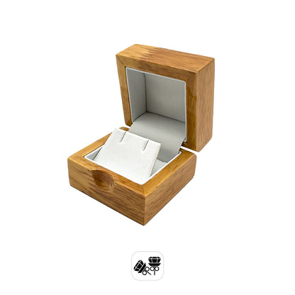 Windsor Hardwood | Luxury Gloss Wooden Stud Earring Case with PU Leather Interior