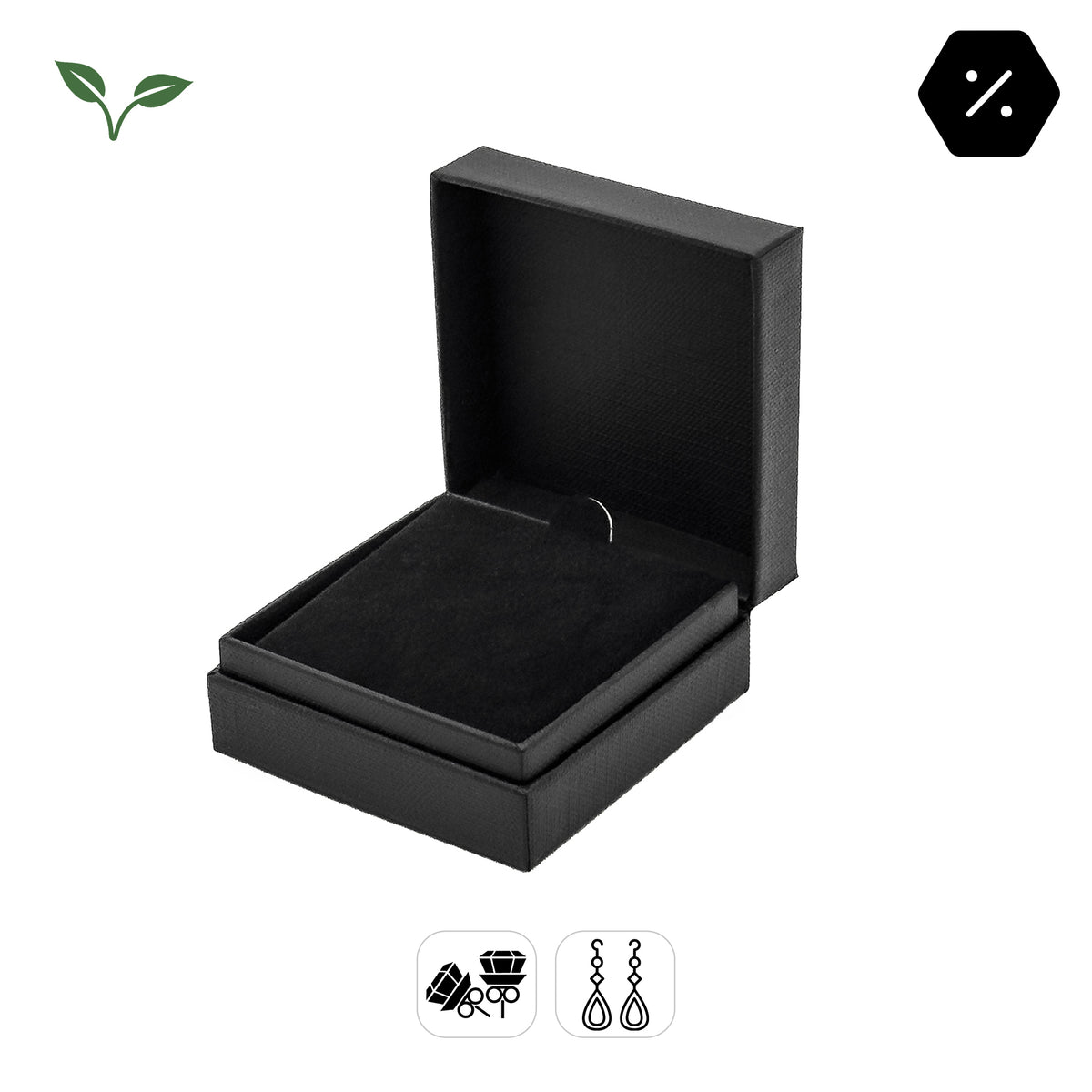 Worcester Medium Universal | 60x60x28mm 100% Recyclable Hinged Box | FSC-Accredited (Pack of 20)