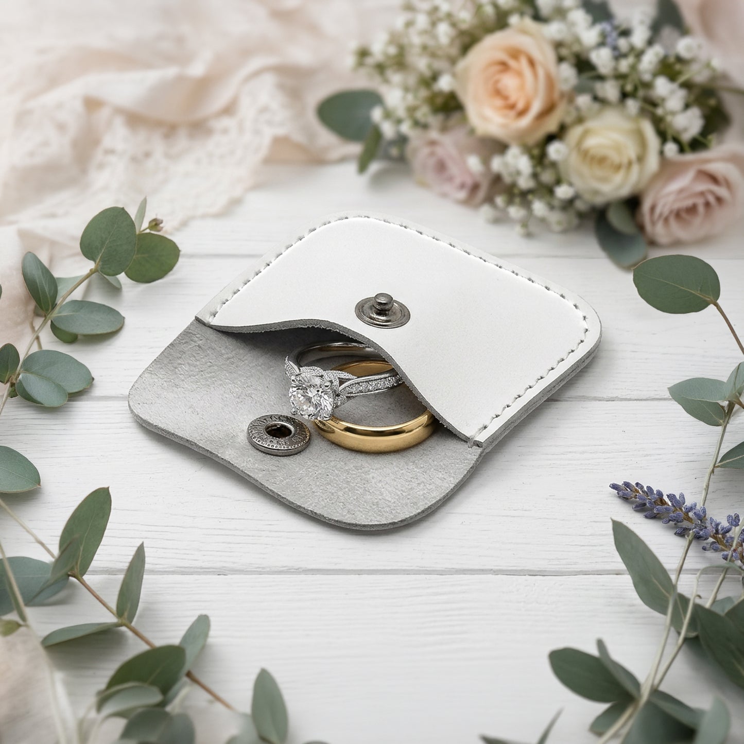 Leather Wedding Ring Pouch | Wedding Rings, Gifts & Favours (Pack of 10)